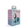 Teal Round Gem Gunmetal Metal Plug - Sm