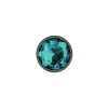 Teal Round Gem Gunmetal Metal Plug - Md