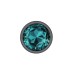 Teal Round Gem Gunmetal Metal Plug - Lg Teal Round Gem Gunmetal Metal Plug - Lg
