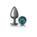 Teal Round Gem Gunmetal Metal Plug - Lg Teal Round Gem Gunmetal Metal Plug - Lg