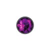 Purple Round Gem Gunmetal Metal Plug - Md