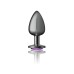Purple Round Gem Gunmetal Metal Plug - Lg Purple Round Gem Gunmetal Metal Plug - Lg