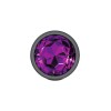Purple Round Gem Gunmetal Metal Plug - Lg