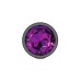 Purple Round Gem Gunmetal Metal Plug - Lg Purple Round Gem Gunmetal Metal Plug - Lg