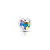 Clear Iridescent Heart Gem Silver Metal Plug - Md Clear Iridescent Heart Gem Silver Metal Plug - Md