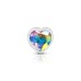 Clear Iridescent Heart Gem Silver Metal Plug - Lg Clear Iridescent Heart Gem Silver Metal Plug - Lg