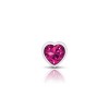 Bright Pink Heart Gem Silver Metal Plug - Sm