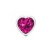 Bright Pink Heart Gem Silver Metal Plug - Md Bright Pink Heart Gem Silver Metal Plug - Md