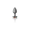 Rainbow Heart Gem Gunmetal Metal Plug - Sm