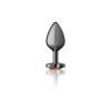 Rainbow Heart Gem Gunmetal Metal Plug - Md