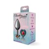 Rainbow Heart Gem Gunmetal Metal Plug - Md