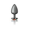 Rainbow Heart Gem Gunmetal Metal Plug - Lg