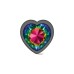 Rainbow Heart Gem Gunmetal Metal Plug - Lg Rainbow Heart Gem Gunmetal Metal Plug - Lg