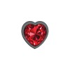 Deep Red Heart Gem Gunmetal Metal Plug - Sm