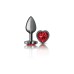 Deep Red Heart Gem Gunmetal Metal Plug - Sm Deep Red Heart Gem Gunmetal Metal Plug - Sm