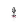 Deep Red Heart Gem Gunmetal Metal Plug - Sm