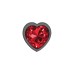 Deep Red Heart Gem Gunmetal Metal Plug - Md Deep Red Heart Gem Gunmetal Metal Plug - Md