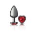 Deep Red Heart Gem Gunmetal Metal Plug - Lg Deep Red Heart Gem Gunmetal Metal Plug - Lg