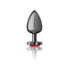 Deep Red Heart Gem Gunmetal Metal Plug - Lg