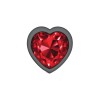 Deep Red Heart Gem Gunmetal Metal Plug - Lg