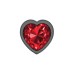 Deep Red Heart Gem Gunmetal Metal Plug - Lg Deep Red Heart Gem Gunmetal Metal Plug - Lg