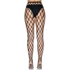 Rhinestone Pothole Net Tights - One Size - Black