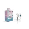 Silver Anchor Buttplug Kit - Clear Iridescent/teal