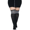 Over the Knee Athletic Socks -1x/2x - Black/white