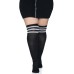 Over the Knee Athletic Socks -1x/2x - Black/white Over the Knee Athletic Socks -1x/2x - Black/white