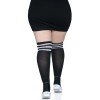Over the Knee Athletic Socks -1x/2x - Black/white