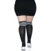 Over the Knee Athletic Socks -1x/2x - Black/white Over the Knee Athletic Socks -1x/2x - Black/white