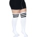 Over the Knee Athletic Socks - 1x/2x - White/black Over the Knee Athletic Socks - 1x/2x - White/black