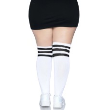Over the Knee Athletic Socks - 1x/2x - White/black Over the Knee Athletic Socks - 1x/2x - White/black