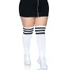Over the Knee Athletic Socks - 1x/2x - White/black