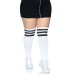 Over the Knee Athletic Socks - 1x/2x - White/black Over the Knee Athletic Socks - 1x/2x - White/black