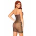 Rhinestone Fishnet Convertible Tube Dress - One Size - Black