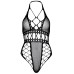 Multi Net Thong Teddy - One Size - Black