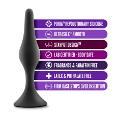 Anal Adventures Platinum - Silicone Beginner Plug - Medium - Black Anal Adventures Platinum - Silicone Beginner Plug - Medium - Black