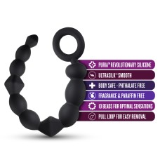 Anal Adventures Platinum - Silicone Beginner Anal Beads - Black Anal Adventures Platinum - Silicone Beginner Anal Beads - Black