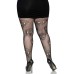 Lace Skulls Fishnet Tights - 1x/2x - Black