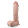 Dr. Skin Plus - 9 Inch Thick Posable Dildo With Balls - Vanilla