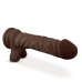 Dr. Skin Plus - 9 Inch Posable Dildo With Balls - Chocolate