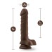 Dr. Skin Plus - 9 Inch Posable Dildo With Balls - Chocolate