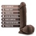 Dr. Skin Plus - 8 Inch Posable Dildo With Balls -  Chocolate