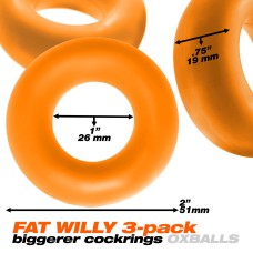 Fat Willy 3-Pack Jumbo Cockring - Orange Fat Willy 3-Pack Jumbo Cockring - Orange