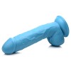Pop Pecker 8.25 Inch Dildo With Balls - Blue