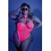 All Nighter Harness Bodysuit - Queen - Neon Pink