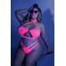 Lights Off Bralette and Panty - Queen - Neon Pink