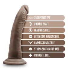Dr. Skin Plus - 7 Inch Posable Dildo - Chocolate Dr. Skin Plus - 7 Inch Posable Dildo - Chocolate