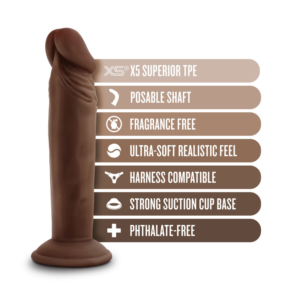 Dr. Skin Plus - 6 Inch Posable Dildo - Chocolate